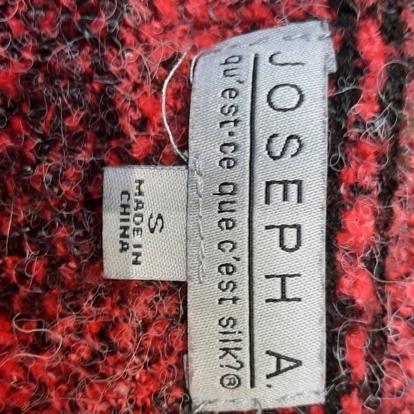 Joseph A Women's Red Black Long Sleeve Open Front Cardigan - Picture 6 of 7